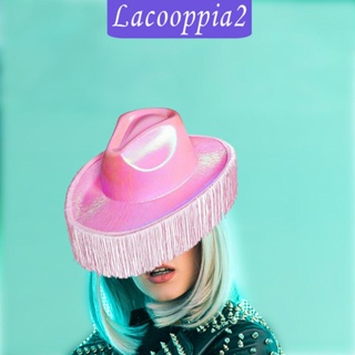 [Lacooppia2] หมวกคาวบอย แต่งกลิตเตอร์ โฮโลแกรม แต่งพู่ สไตล์ตะวันตก สําหรับเจ้าสาว