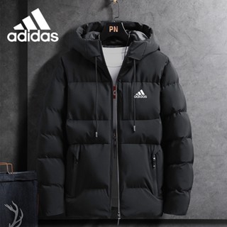 Adidas เสื้อแจ็กเก็ตลําลอง ผ้าฝ้าย มีฮู้ด ทรงหลวม สําหรับผู้ชาย