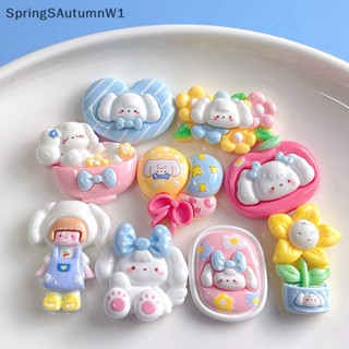 SANRIO [SpringSAutumnW] เครื่องประดับเรซิ่น ลายการ์ตูนซานริโอ้น่ารัก DIY สําหรับตกแต่งโทรศัพท์มือถือ 5 ชิ้น