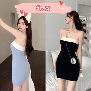 Elves✨พร้อมส่ง✨  มินิเดรสเกาะอก ทรงรัดรูปเซ็กซี่ ~FY1124~ -H