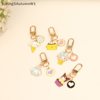 [SpringSAutumnW] พวงกุญแจโลหะ จี้การ์ตูนอนิเมะ My Melody Purin Dog Cinnamoroll Kuromi Little Twin Star Kawaii น่ารัก สําหรับตกแต่งกระเป๋า