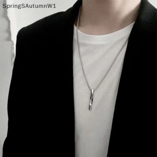 [SpringSAutumnW] สร้อยคอโซ่เงิน จี้เกลียว สไตล์พังก์ เรียบง่าย เครื่องประดับแฟชั่น สําหรับผู้ชาย [TH]