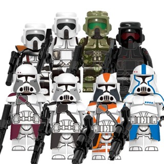 Space Wars Shadow Heavy 212thTrooper 41st Scout Clone Commander Bacara Heavy Assault Trooper Mini Action Building Blocks ของเล่นสําหรับเด็ก