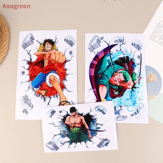 [Asegreen] สติกเกอร์สะท้อนแสง ลายอนิเมะ One Piece สําหรับติดตกแต่งรถยนต์ 1 ชิ้น