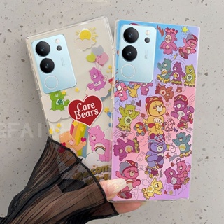 พร้อมส่ง เคสโทรศัพท์มือถือ ซิลิโคนนิ่ม ใส กันกระแทก ลายการ์ตูนหมีสายรุ้งน่ารัก สําหรับ VIVO V29 5G 2023 V29