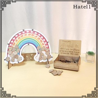 [Hatel] กรอบหนังสือแขก ลายหัวใจ สีรุ้ง สําหรับตกแต่งงานแต่งงาน ครบรอบ