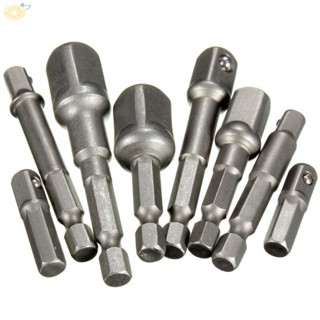 【VARSTR】New Hex Shank To 1/4" 3/8" 1/2" Drill Bits Accessory Tool Set Socket Adapter