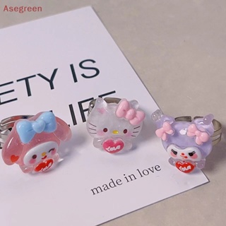 [Asegreen] แหวนเรซิ่น ลายการ์ตูนอนิเมะ Kawaii Kuromi Cinnamoroll ปรับได้ ของขวัญวันเกิด สําหรับเด็ก