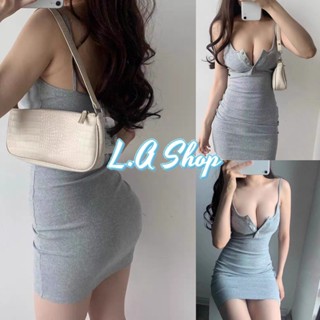 L.A Shop พร้อมส่ง ชุดมินิเดรสเซ็กซี่ รัดรูป โชว์หุ่นเว้าหน้าอก "FY2060" -H