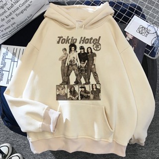 เสื้อฮู้ดดี้ ผ้าฟลีซ ลาย Tokio Hotel 90s แฟชั่นฤดูหนาว สําหรับผู้หญิง