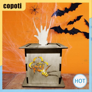 Copoti โคมไฟไม้ ลายฮาโลวีน ถอดออกได้ สําหรับตกแต่งบ้าน