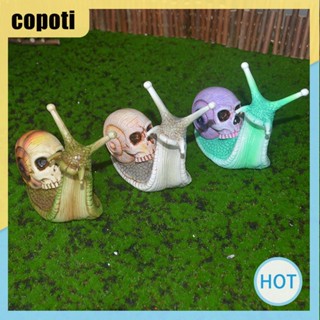 Copoti ตุ๊กตาเรซิ่น รูปหัวกะโหลก หอยทาก งานฝีมือ สําหรับตกแต่งบ้าน ฮาโลวีน