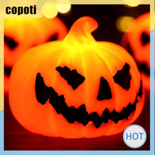 Copoti ฟักทองฮาโลวีน เรืองแสง ใช้แบตเตอรี่ สําหรับตกแต่งบ้าน 3 ชิ้น