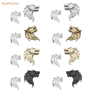 [BaiPester] สติกเกอร์โลหะ รูปหัวหมาป่า 3D สําหรับติดตกแต่งรถยนต์ รถจักรยานยนต์