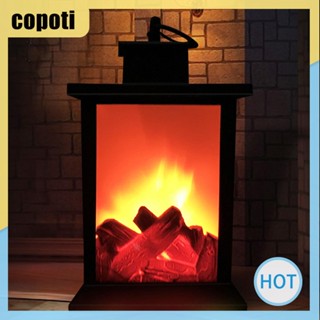 Copoti โคมไฟตั้งโต๊ะ LED ABS รูปเปลวไฟจําลอง สําหรับตกแต่งบ้าน และสวน