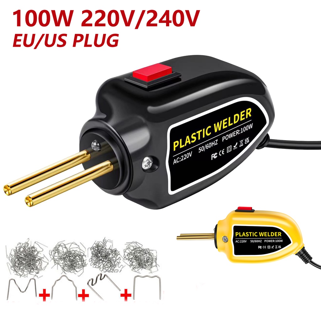 ชุดเครื่องมือปืนเชื่อมบัดกรีไฟฟ้า พลาสติก 100W ขนาดเล็ก สําหรับซ่อมแซมรถยนต์