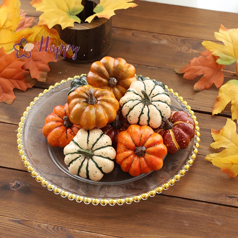 <Happybay> ฟักทองปลอม ขนาดเล็ก สําหรับตกแต่งบ้าน ปาร์ตี้ฮาโลวีน DIY