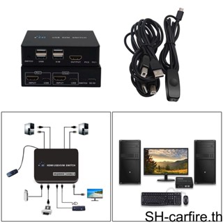 สวิตช์ USB KVM 2 พอร์ต มีประสิทธิภาพ 1/2/3/5 พร้อมสายเคเบิล USB สําหรับเมาส์ คีย์บอร์ด และจอมอนิเตอร์