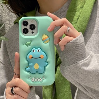 เคสซิลิโคนนิ่ม ลายการ์ตูนไดโนเสาร์ 3D สําหรับ Apple iPhone 11 12 13 14 Pro Max 15 14Pro 13 Pro Max 12Pro 15 Pro Max