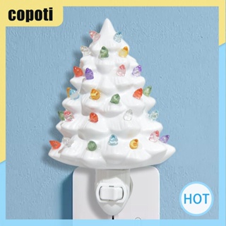 Copoti โคมไฟเซรามิค LED รูปต้นคริสต์มาส หลากสี สําหรับตกแต่งบ้าน