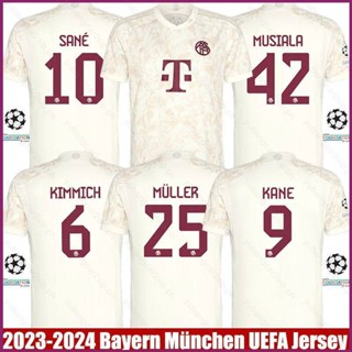 Yp2 เสื้อยืด แขนสั้น พิมพ์ลาย Bayern Munchen Third Away Jersey Sane Muller Kimmich Kane Musiala พลัสไซซ์ P 2023-2024