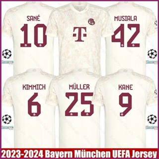 Yp2 เสื้อยืด แขนสั้น พิมพ์ลาย Bayern Munchen Third Away Jersey Sane Muller Kimmich Kane Musiala พลัสไซซ์ P 2023-2024