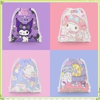 SANRIO กระเป๋าเครื่องสําอาง แบบผูกเชือก ขนาดใหญ่ จุของได้เยอะ แบบพกพา แบบพับได้ สําหรับเดินทาง