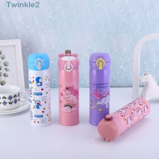 Twinkle ขวดน้ําสเตนเลส พิมพ์ลายการ์ตูนยูนิคอร์น ทนความร้อน 350 500 มล. ของขวัญคริสต์มาส แฟชั่นฤดูหนาว สําหรับเด็ก