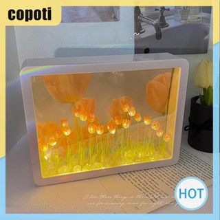 Copoti โคมไฟดอกไม้จําลอง ทรงสี่เหลี่ยม DIY สําหรับตกแต่งบ้าน ห้องนอน