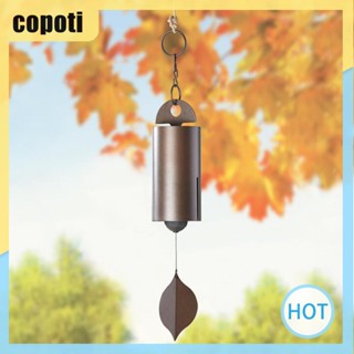 Copoti กระดิ่งลมทองแดง ทรงใบไม้ สีเข้ม สําหรับตกแต่งบ้าน สวน กลางแจ้ง