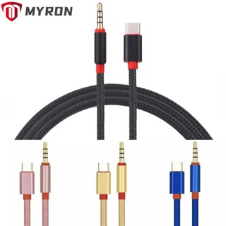 Myron อะแดปเตอร์แปลงเสียง Type-C เป็น 3.5 มม. USB C เป็น 3.5 มม. คุณภาพเสียง 1 เมตร สําหรับสเตอริโอรถยนต์