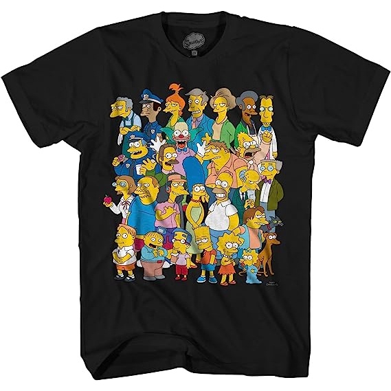 เสื้อยืด Simpsons Springfield Group Montage Bart Homer