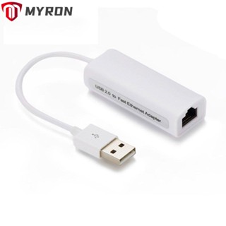 Myron สายเคเบิลแปลง สําหรับคอมพิวเตอร์อีเธอร์เน็ต Windows 10 USB 2.0 เป็น RJ45 Type-C เป็น RJ45