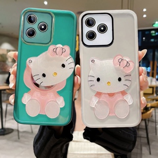 เคสโทรศัพท์ Realme C51 2023 มือถือนิ่ม แบบใส ป้องกันเลนส์กล้อง พร้อมกระจกแต่งหน้า สําหรับ เคส Realme C51 4G