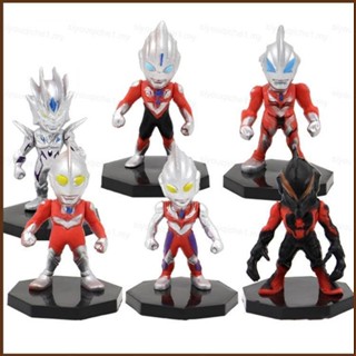 Cool ใหม่ โมเดลฟิกเกอร์ อุลตร้าแมน Tiga Belial Geed Zero Ultraman ของเล่น สําหรับเด็ก เก็บสะสม 6 ชิ้น