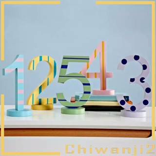 [Chiwanji2] ประติมากรรมไม้ รูปตัวเลข สําหรับตกแต่งงานปาร์ตี้ DIY 5 ชิ้น