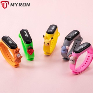 Myron นาฬิกาข้อมือดิจิทัล LED ซิลิกาเจล ลายการ์ตูนอนิเมะคริสต์มาส แฟชั่น สําหรับเด็ก