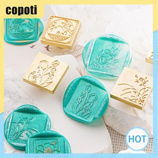 Copoti แสตมป์หัวทองแดง ลายดอกไม้ สําหรับงานแต่งงาน ซองจดหมายเชิญ DIY