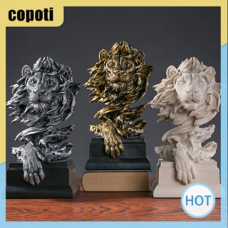 Copoti หัวสิงโต รูปปั้นสัตว์ งานฝีมือ สไตล์เรโทร สําหรับตกแต่งบ้าน