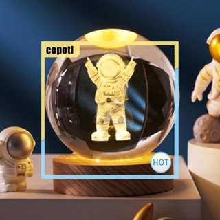 Copoti โคมไฟคริสตัลบอล เสียบ USB สําหรับตกแต่งข้างเตียงนอน บ้าน