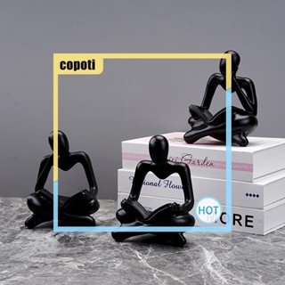 Copoti ฟิกเกอร์เรซิ่น รูปปั้น Abstract Thinker สําหรับตกแต่งบ้าน ชั้นวางหนังสือ 3 ชิ้น