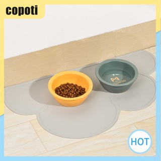 Copoti แผ่นรองชามซิลิโคน แบบพกพา ล้างทําความสะอาดได้ อุปกรณ์เสริม สําหรับสัตว์เลี้ยง