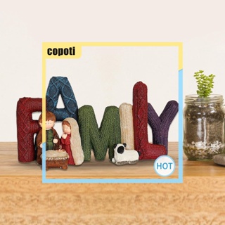 Copoti รูปปั้นเรซิ่น รูปตัวอักษรภาษาอังกฤษ LOVE FAMILY สําหรับตกแต่งบ้าน งานแต่งงาน