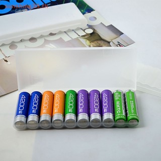 Thsun กล่องพลาสติกใส สีขาว 10 ช่อง สําหรับจัดเก็บ AA TH