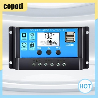 Copoti เครื่องควบคุมแรงดันไฟฟ้า พลังงานแสงอาทิตย์ หน้าจอ LCD ABS 5V 3A สําหรับบ้าน