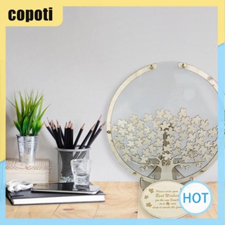 Copoti ป้ายแท็กไม้ ลายใบเมเปิ้ล สีโปร่งใส สําหรับตกแต่งงานแต่งงาน งานเลี้ยง บ้าน