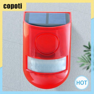 Copoti เครื่องตรวจจับการเคลื่อนไหวไซเรน พลังงานแสงอาทิตย์ พร้อมรีโมตคอนโทรล สําหรับบ้าน