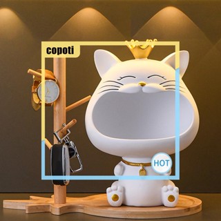 Copoti กล่องเก็บรูปปั้นเรซิ่น รูปมงกุฎแมวน่ารัก สําหรับบ้าน ออฟฟิศ