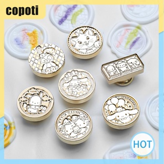 Copoti หัวแว็กซ์เคลือบ ทองแดง ลายการ์ตูน สไตล์เรโทร สําหรับตกแต่งบ้าน สมุดภาพ ของขวัญ