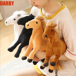 Darby ตุ๊กตาการ์ตูนม้าโพนี่ ผ้ากํามะหยี่ขนนิ่ม สร้างสรรค์ ของขวัญวันเกิด สีขาว สีดํา